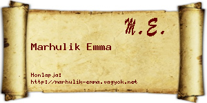 Marhulik Emma névjegykártya